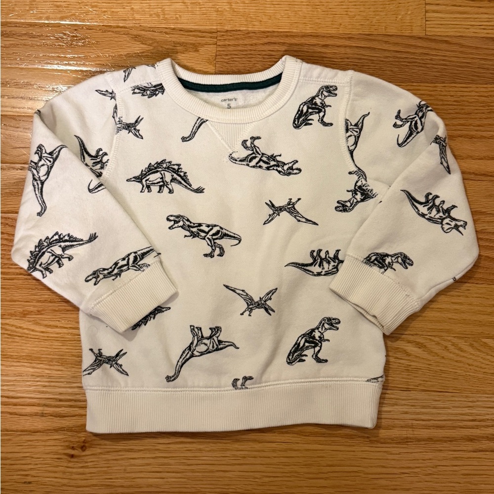 Dinosaur Print White Sweatshirt
